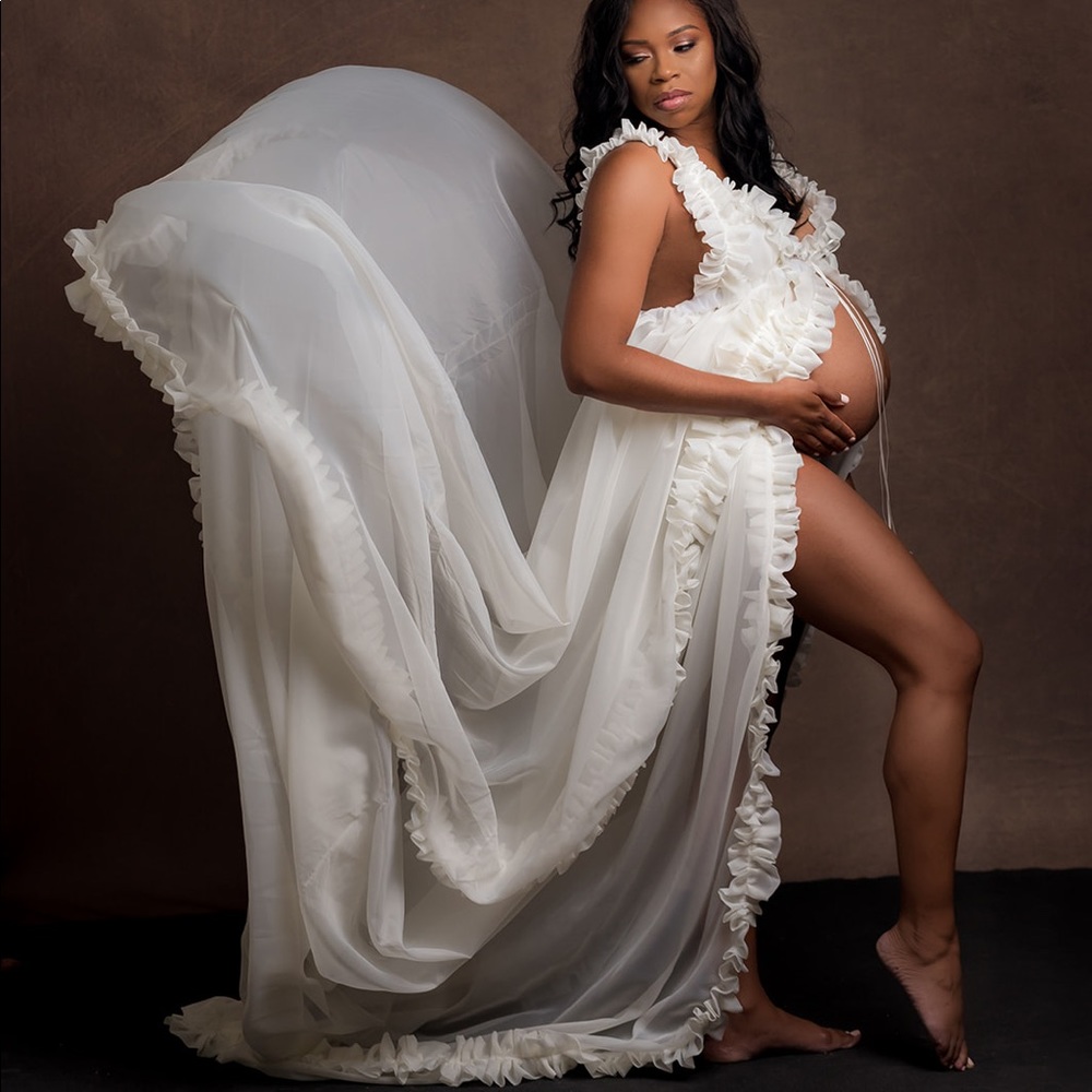Custom Maternity Gown - Beige